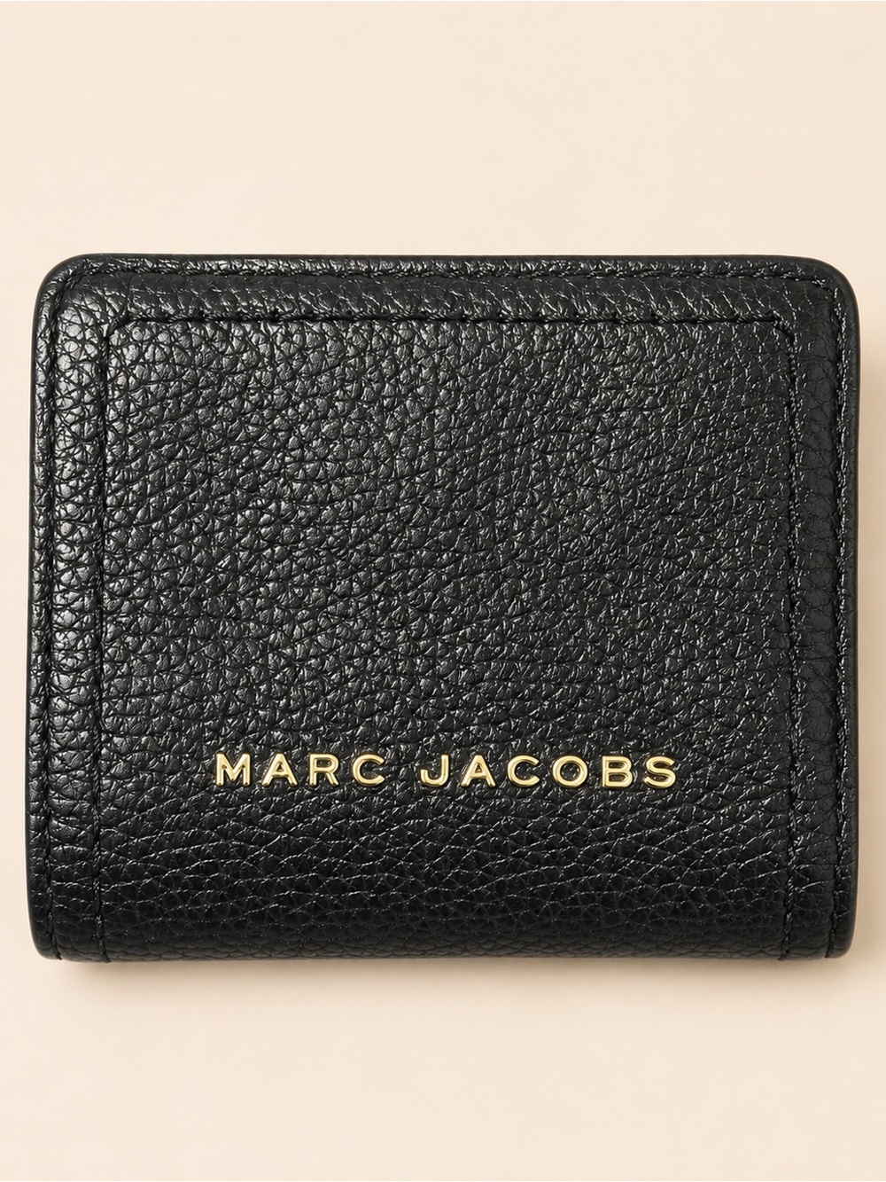 Marc Jacobs Black Leather Compact Bifold Zip Wallet